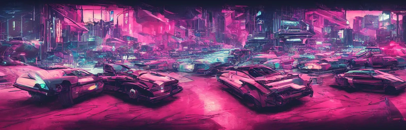 kavinsky driving a cyberpunk car, synthwave, retro Stable Diffusion