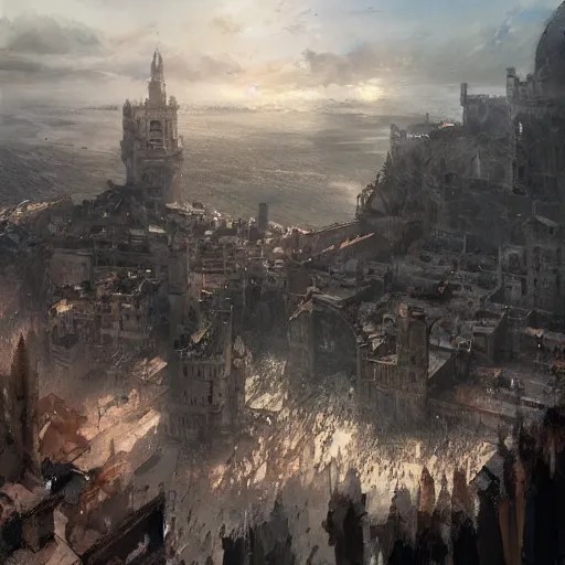 the city kings landing from game of thrones by artist Stable Diffusion