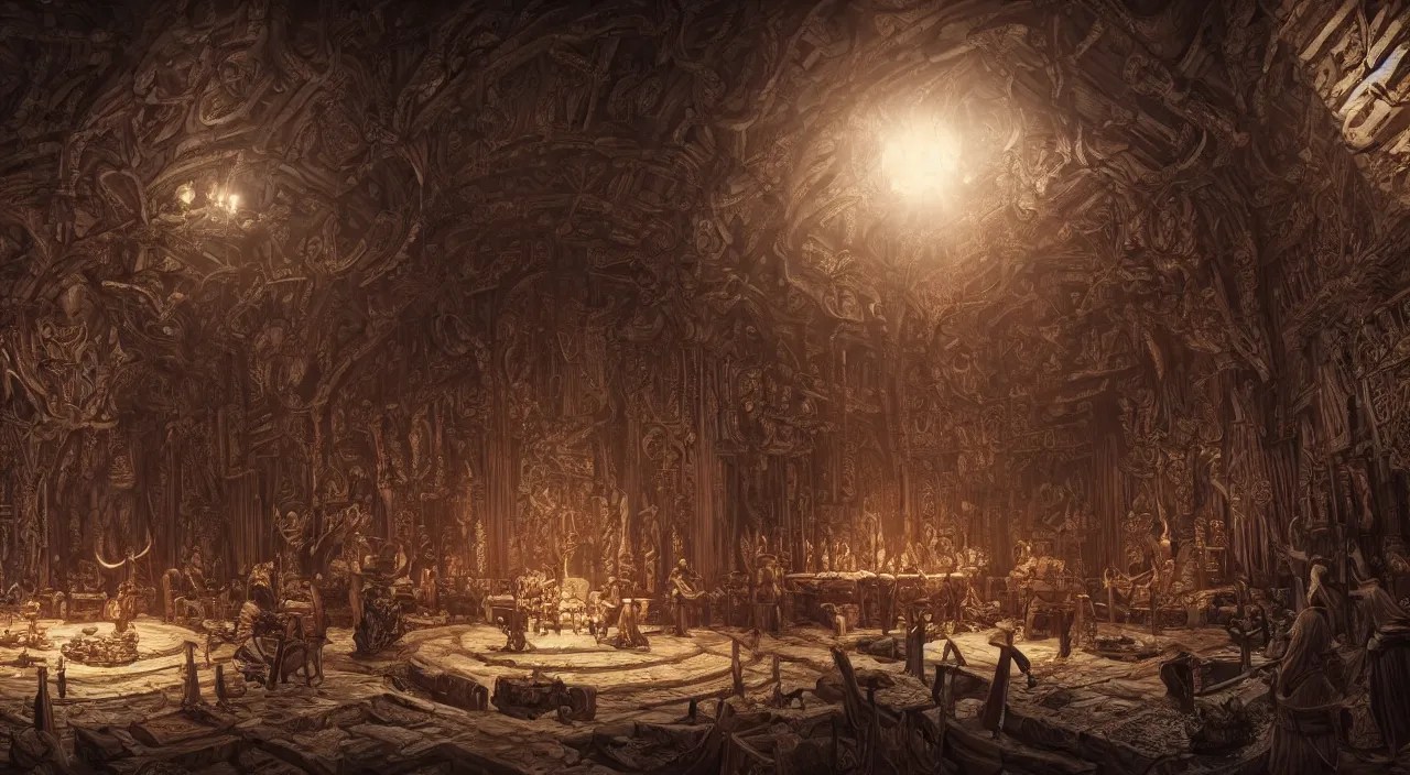 the great hall of valhalla, hall of the slain in asgard Stable Diffusion