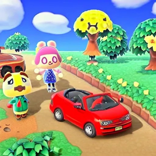animal crossing car crash Stable Diffusion OpenArt
