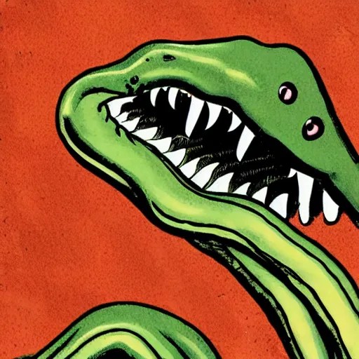 a close up illustration of an aggressive copperhead Stable Diffusion