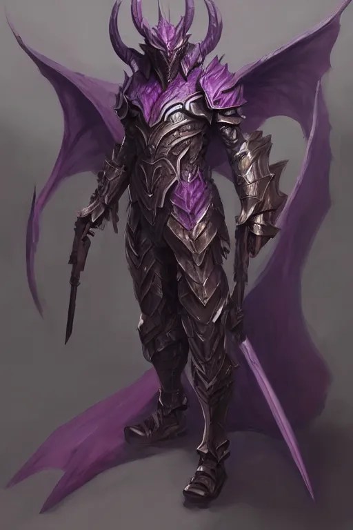 Man, hunter, dragon inspired armor, dragon wings, by Stable Diffusion