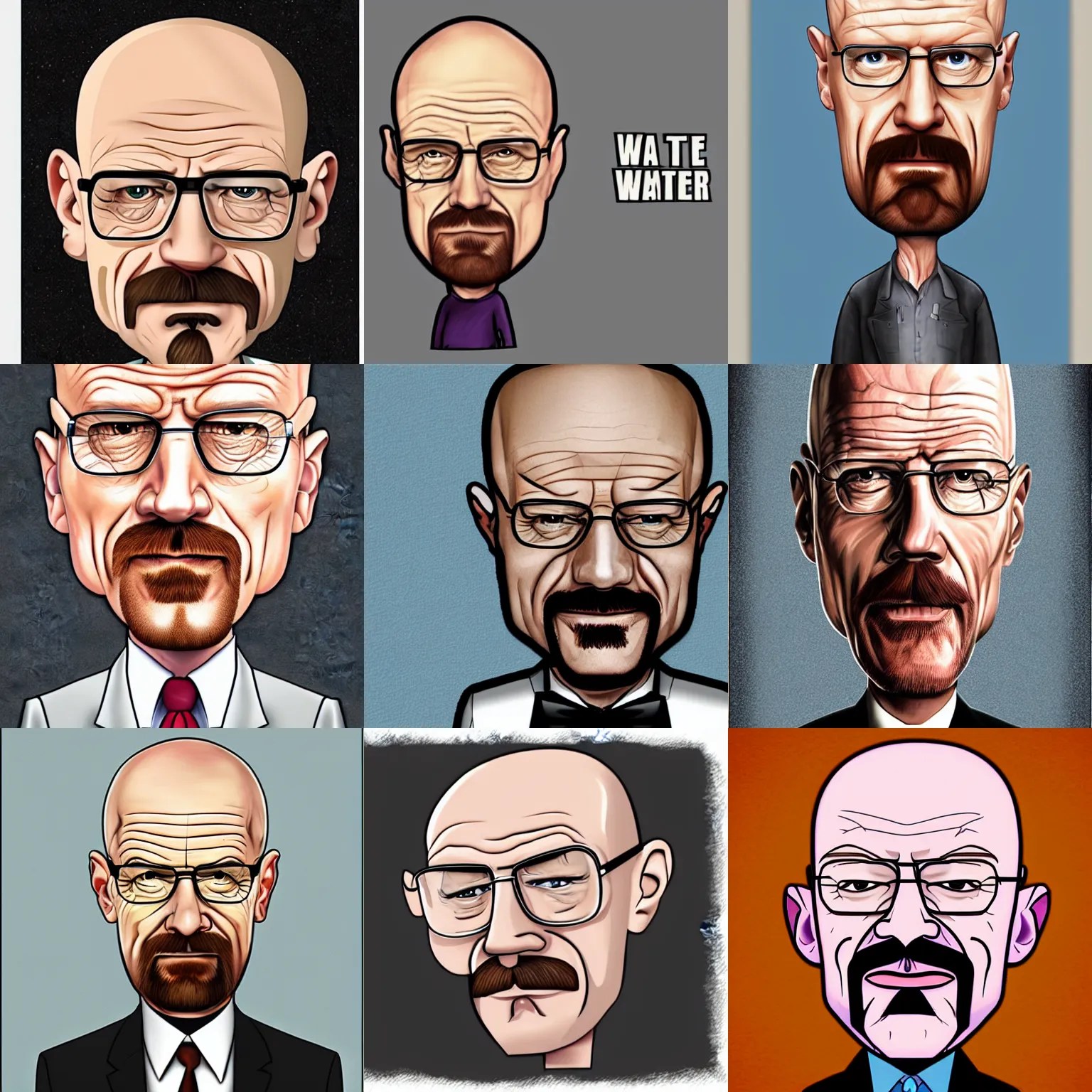 Walter White caricature Stable Diffusion