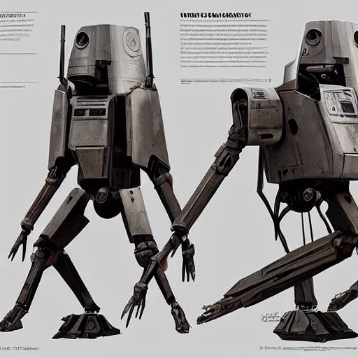 Republic B1 Battle Droid, Star Wars Concept art, Stable Diffusion