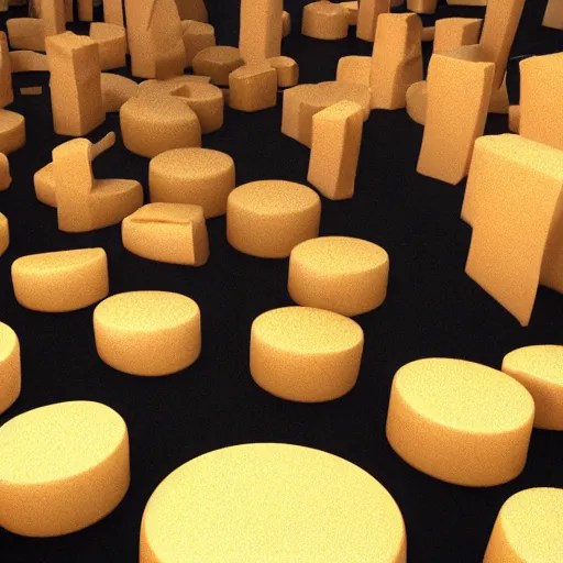 people made of cheese cinema 4d render, Ray tracing Stable Diffusion