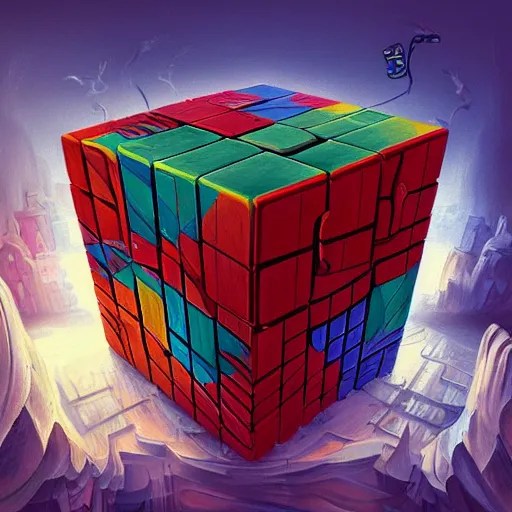 a beautiful painting of an abandoned rubik's cube Stable Diffusion OpenArt