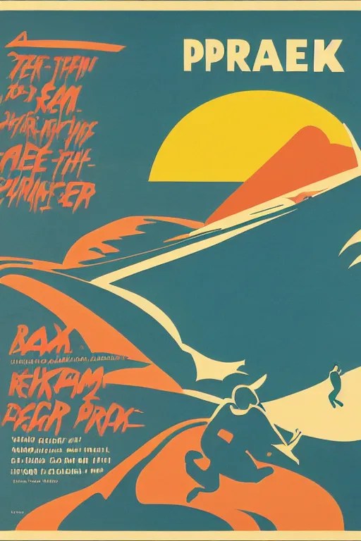 a mid century modern film poster of point break Stable Diffusion