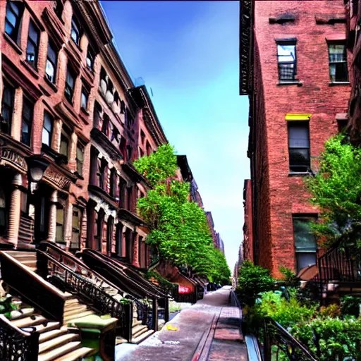 nyc upper west side city street, brownstones, Stable Diffusion OpenArt