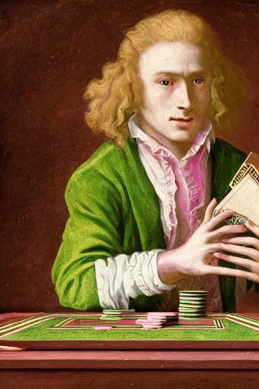 intricate beautiful medium shot, the card player Stable Diffusion