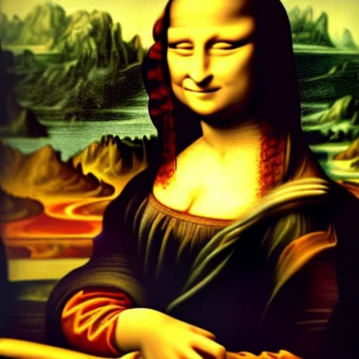 mona lisa eating potato chips, oil painting Stable Diffusion OpenArt