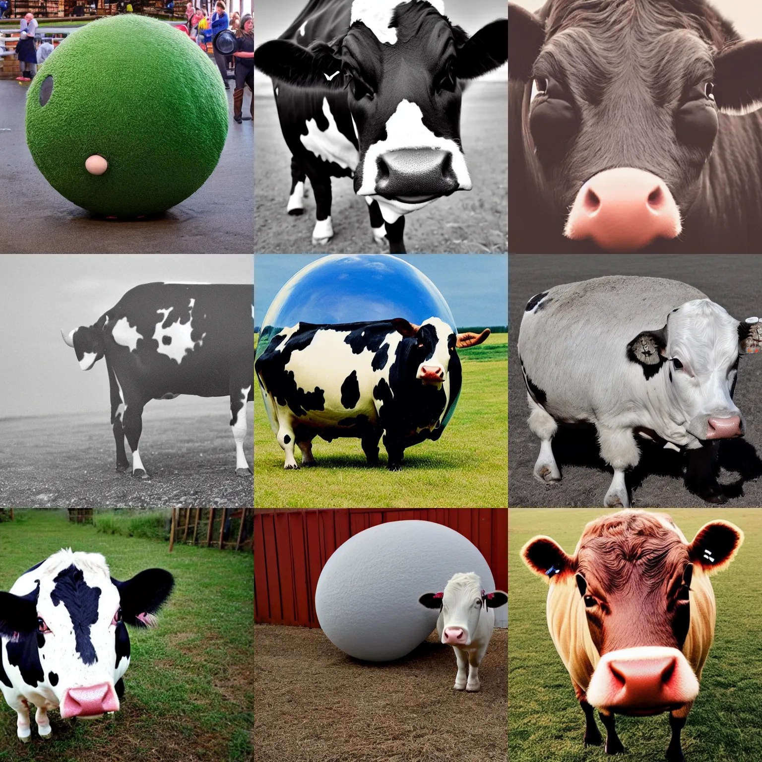 photograph of a spherical cow, a very spherical cow, a Stable