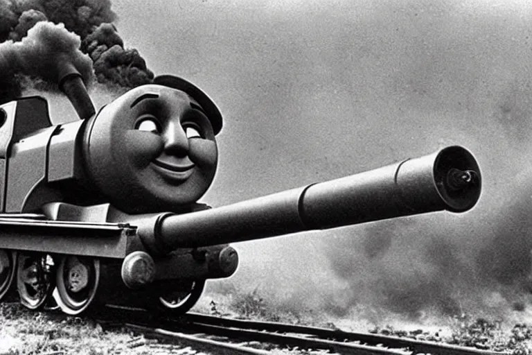 WW2 era photograph, the face of Thomas the tank engine | Stable