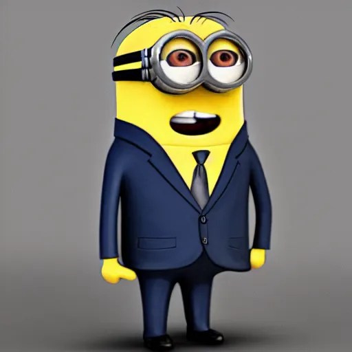 minion in a suit portrait, realistic 8k, HDR, sharp, Stable Diffusion