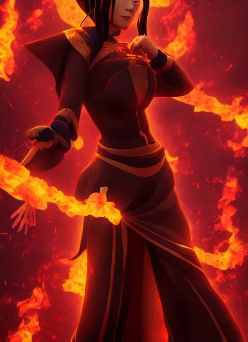 azula from avatar the last airbender posing, flames, Stable Diffusion