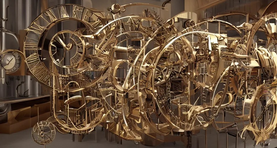 a complex machine that makes bagels, detailed 3 d Stable Diffusion