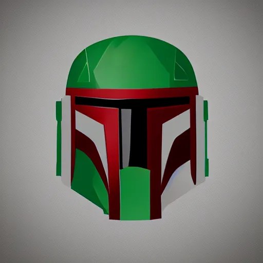 vector, low poly, boba fett mandalorian helmet icon, Stable Diffusion