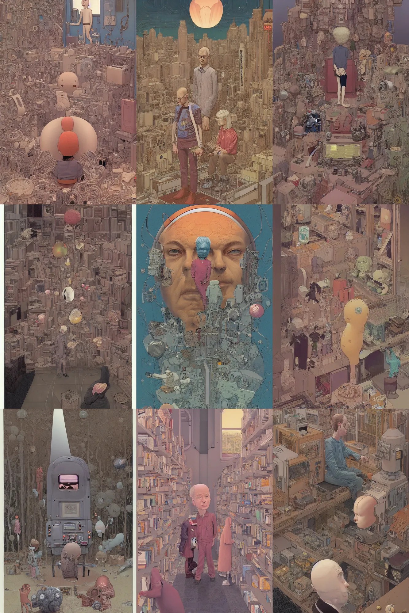 the ego separates, by Moebius, ((by Daniel Clowes)), Stable Diffusion