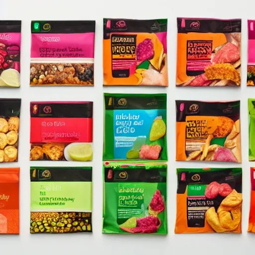 bright packaging for waitrose snack foods Stable Diffusion OpenArt
