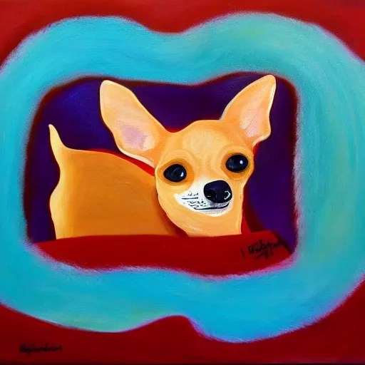 abstract painting of a Chihuahua and Mexican food Stable Diffusion