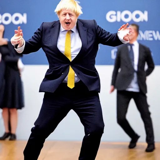 photo of Boris Johnson dancing Stable Diffusion