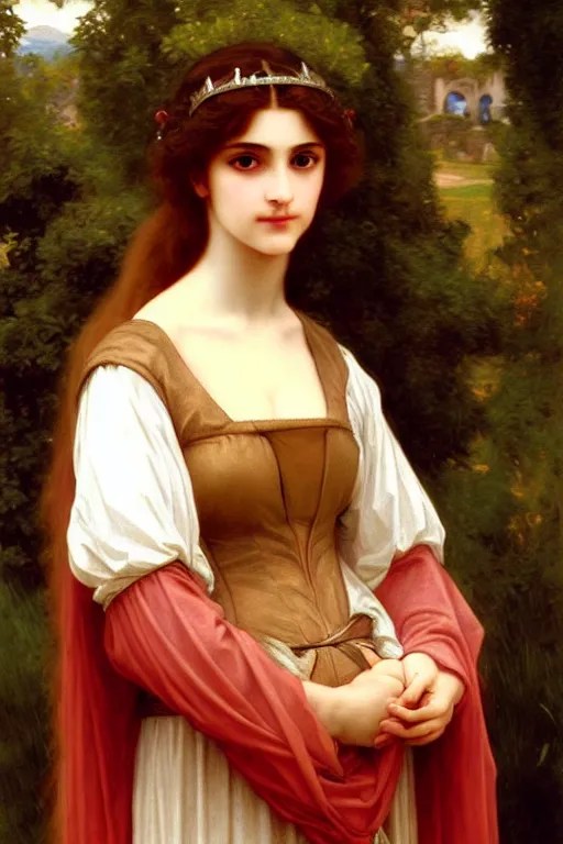 medieval princess, painting by rossetti bouguereau, Stable Diffusion