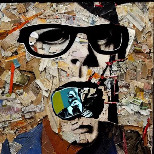 detailed analogue mixed media collage with canvas Stable Diffusion