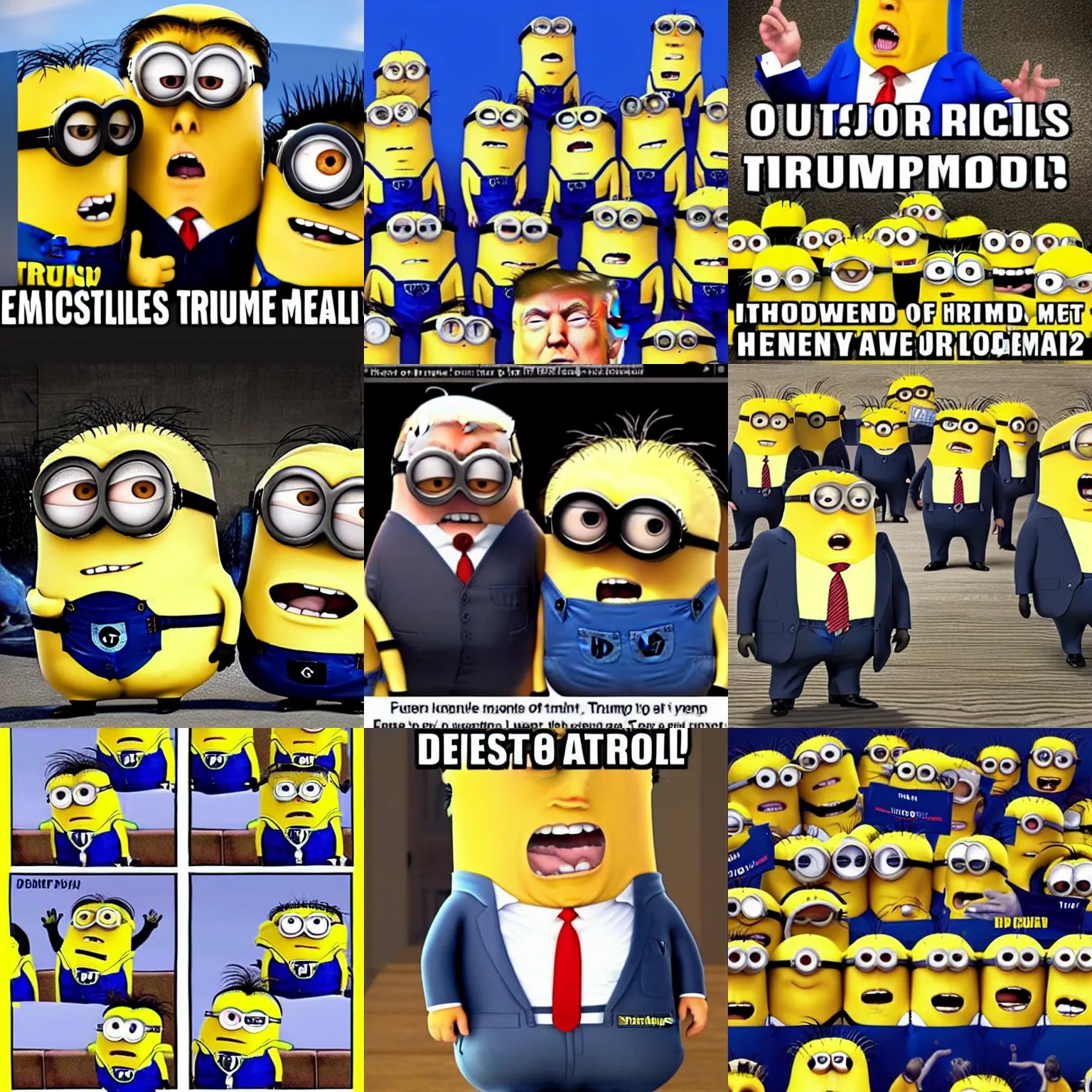trump minion facebook meme, political minions, donald Stable Diffusion