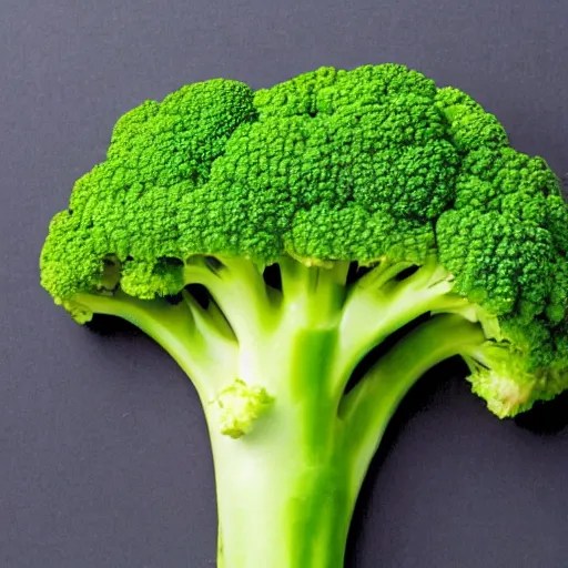 a head of broccoli in the middle of morphing into a Stable Diffusion
