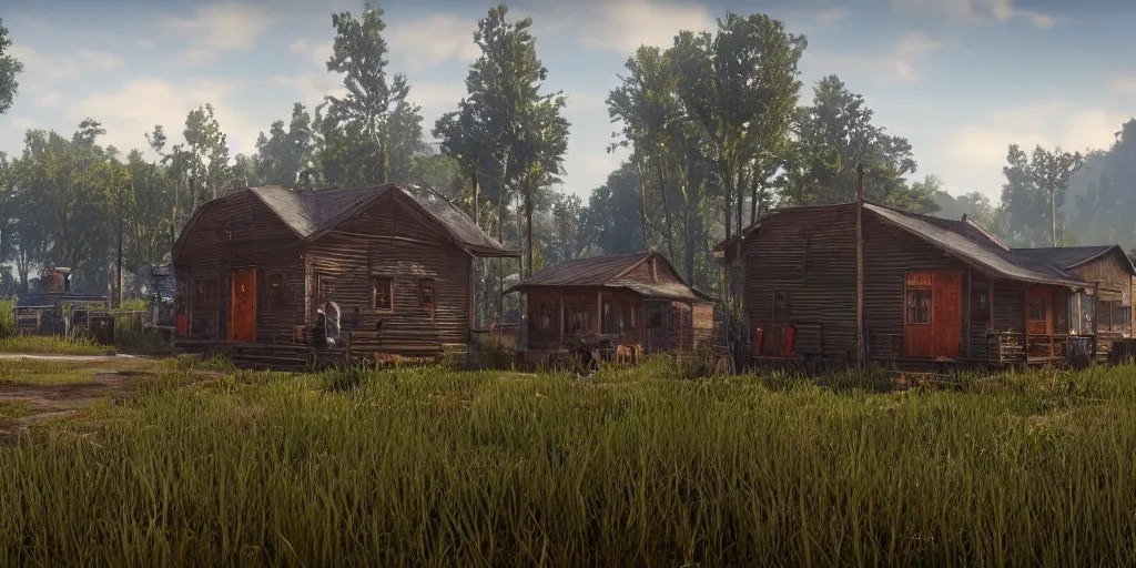 a typical kerala village in the style of red dead Stable Diffusion