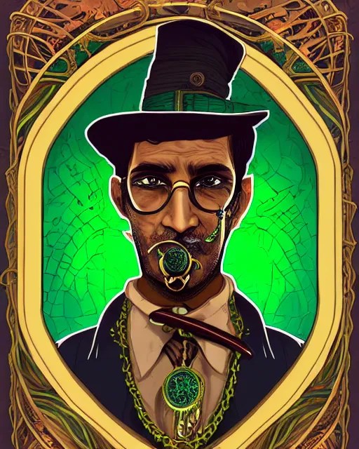 a detailed portrait illustration of a steampunk Stable Diffusion