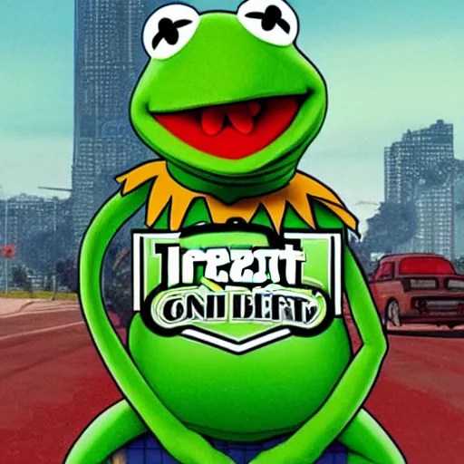 Kermit The Frog on a GTA cover art Stable Diffusion OpenArt