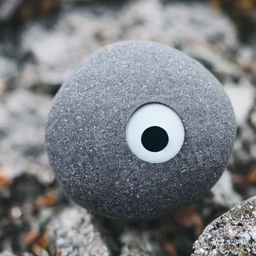 photo of a grey rock with two googly eyes on it Stable Diffusion