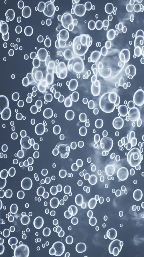 wallpaper of bubbles filled with smoke bursting, Stable Diffusion