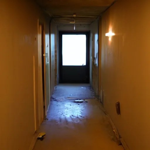 empty basement hallway, craigslist photo Stable Diffusion OpenArt