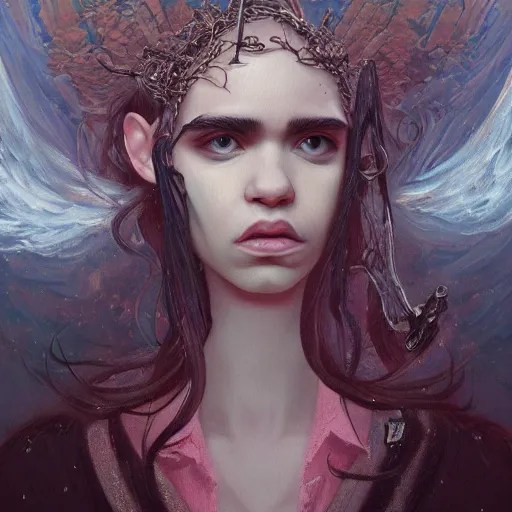 genesis music made by grimes, oil painting, Stable Diffusion OpenArt