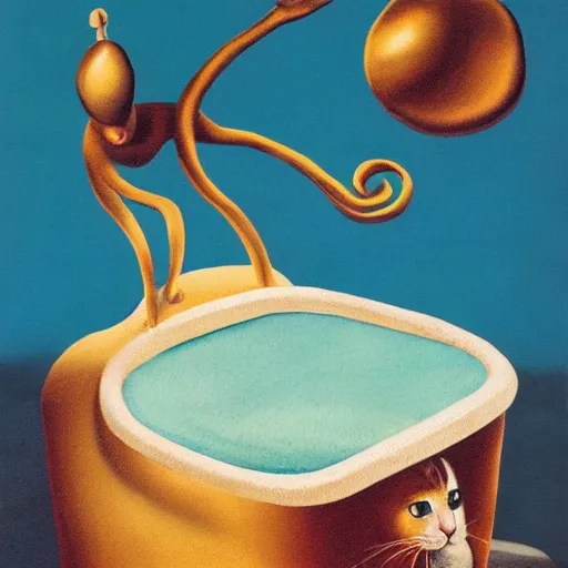 kitty litter box, salvador dali\'s art style, 4k Stable Diffusion