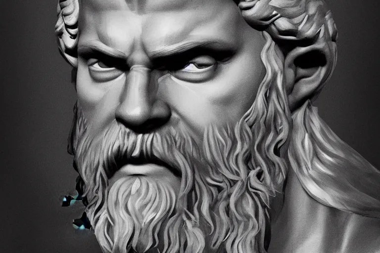 highly detailed portrait of zeus, holding a sword by Stable Diffusion