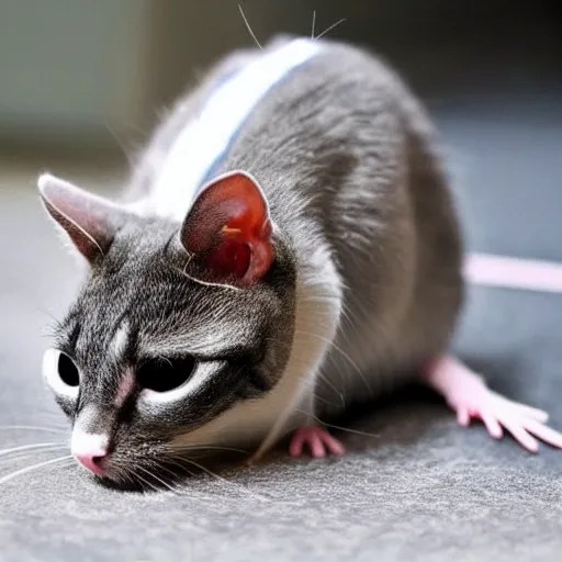 a rat injected into a cat (but the cat is not hurt) Stable Diffusion OpenArt