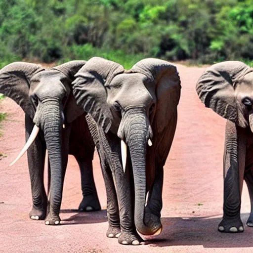 elephants with makeup and toenails painted Pink Stable Diffusion