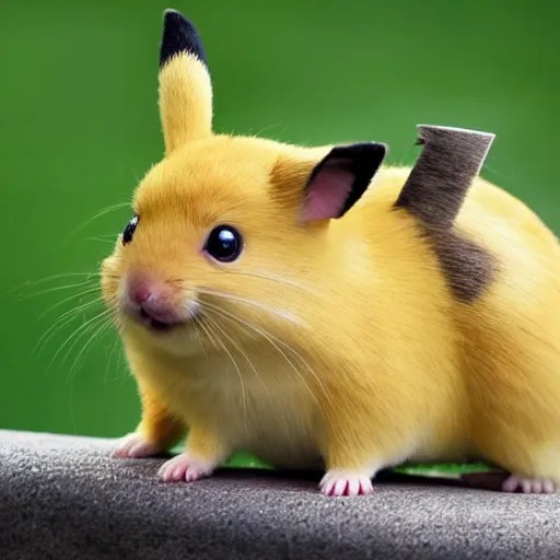 half pikachu, half hamster, baby animal, cute, adorable Stable Diffusion