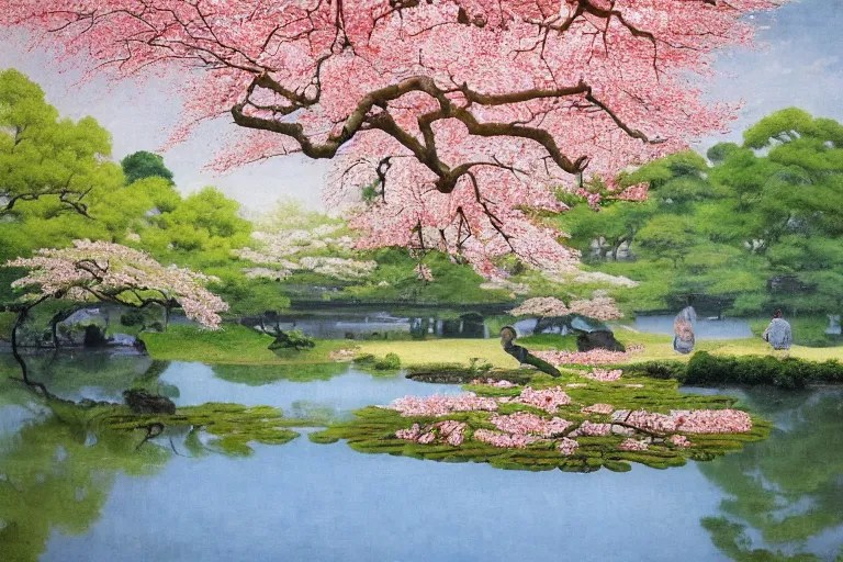 masterpiece painting of japanese garden landscape, Stable Diffusion