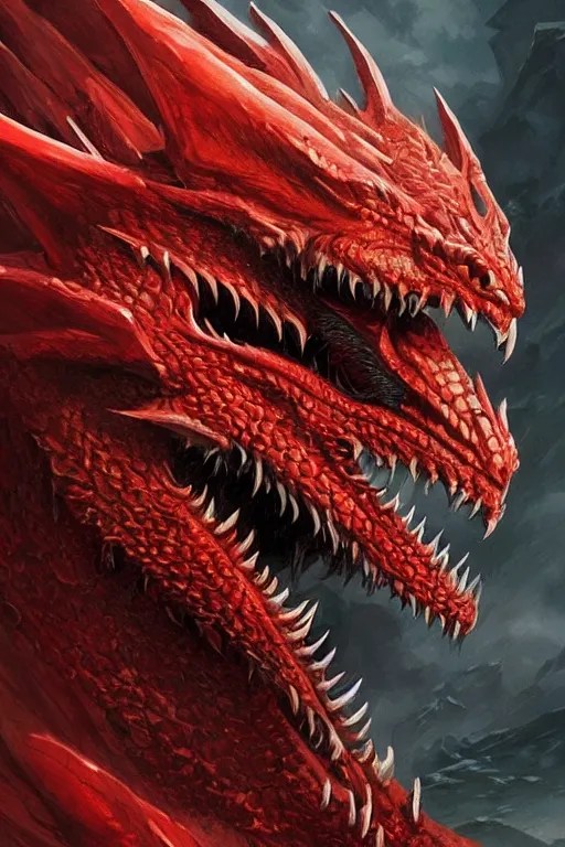 ancient red dragon, highly detailed, d & d, fantasy, Stable Diffusion