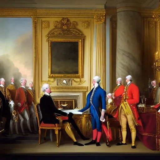 washington meets king iii at buckingham Stable Diffusion