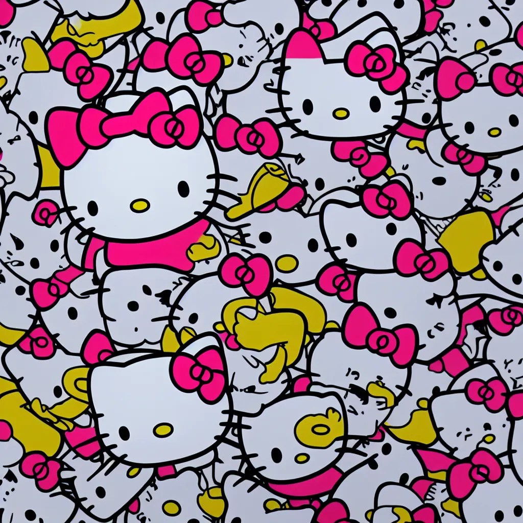 evil Hello Kitty sticker, 8K HD Stable Diffusion