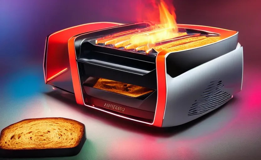 a brand toaster with bright colors, Stable Diffusion