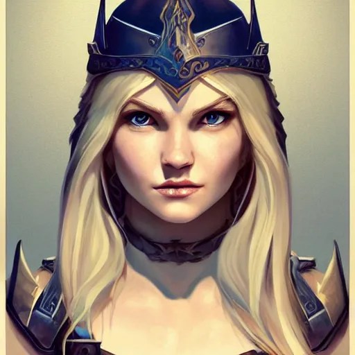 epic portrait an beautiful female viking, front facing Stable