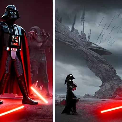 darth vader vs alien queen zack snyder style Stable Diffusion