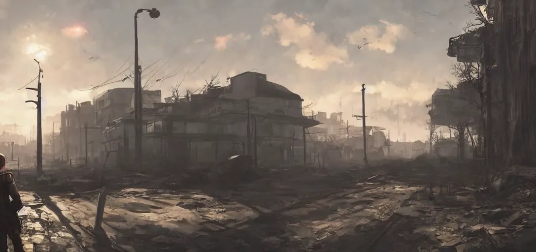 Fallout 4, painting by Makoto Shinkai Stable Diffusion OpenArt