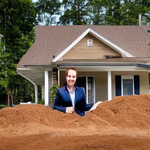 real estate agent showing off houses made entirely of Stable