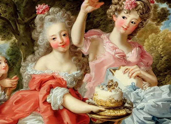 rococo painting François Boucher high detail fancy cake Stable Diffusion